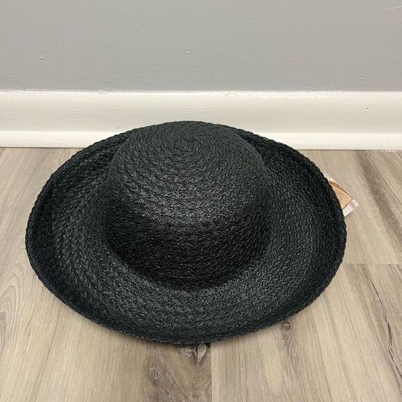 Annabel Ingall Sun Hat Women’s OS Australia Black Raffia Straw NWT - Picture 1 of 5